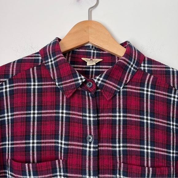 Woolrich Plaid Flannel Cotton Lightweight Button Up Shirt Granola Girl Fall - Picture 3 of 10
